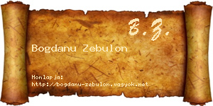 Bogdanu Zebulon névjegykártya